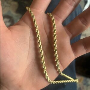 Gold chain 14k about 24 inches diamond cut open to offers